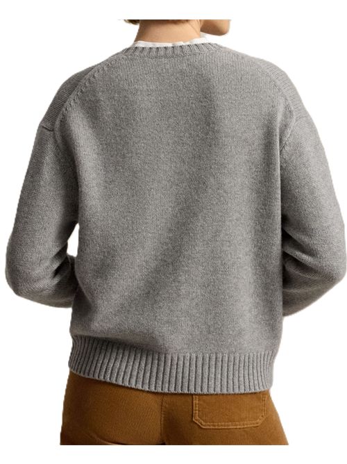 MAGLIONE IN LANA E CASHMERE CON POLO BEAR GRIGIO Polo Ralph Lauren | 211-B17771-002OUTPOST GRY HTHR